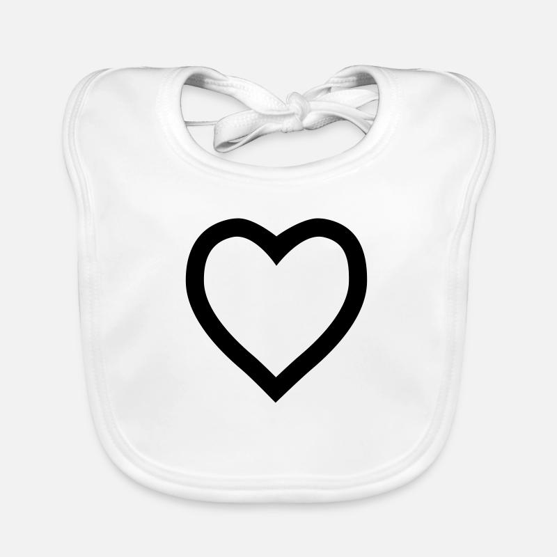 Heart outline - Bavoir bio Bébé - blanc
