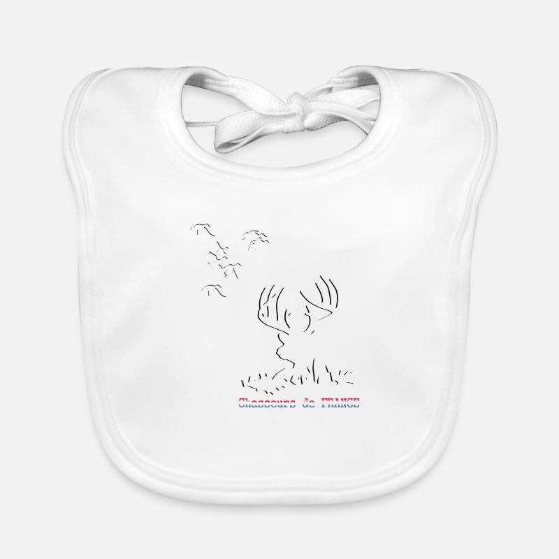 chasse - Bavoir bio Bébé - blanc