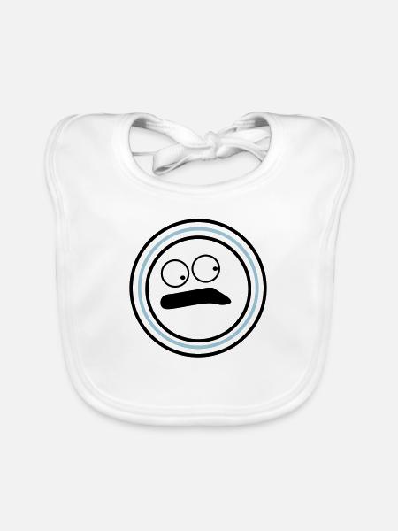 Cute emotional face huh - Organic Baby Bibs - white - Front