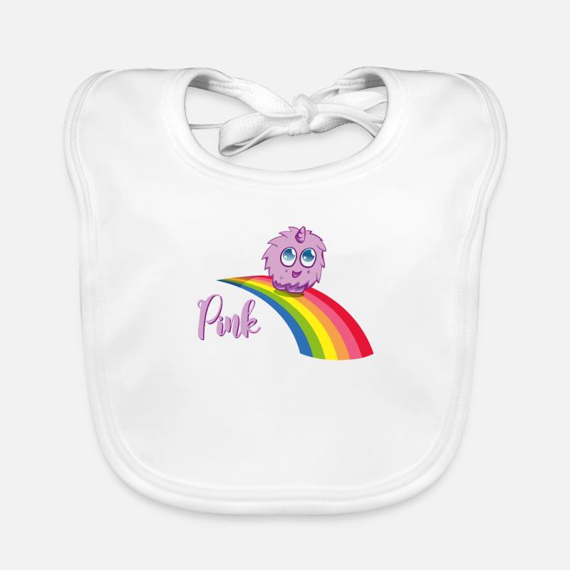 Pink fluffy Unicorn Baby Bio-Lätzchen