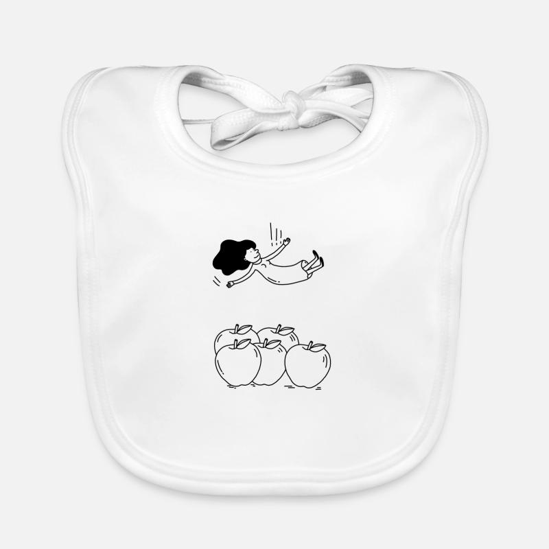 tomber dans les pommes - Bavoir bio Bébé - blanc