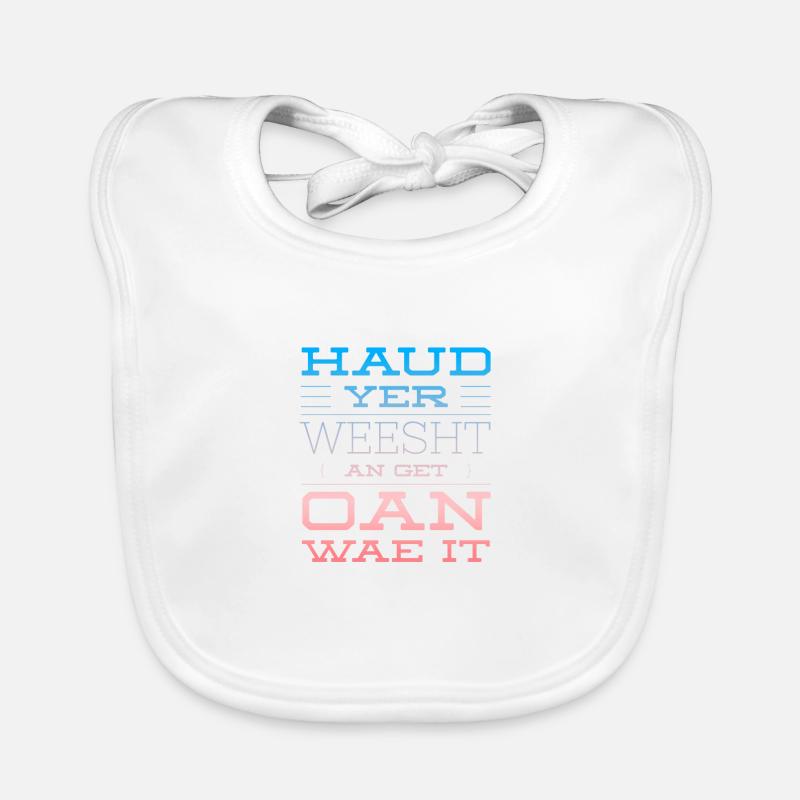 Haud Yer Weesht In red & Blue Organic Baby Bibs