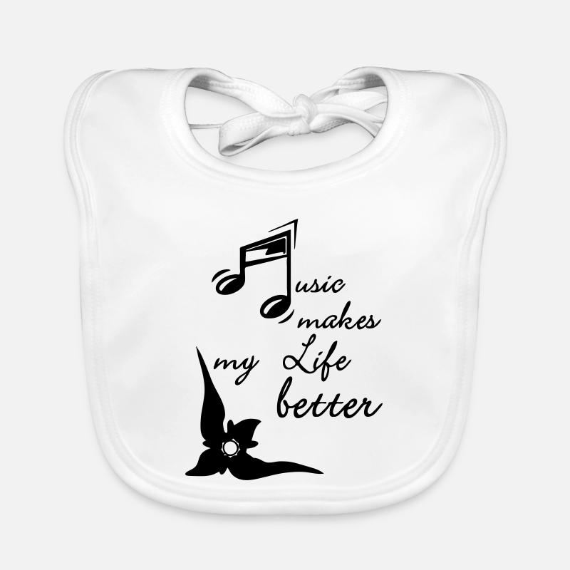 Music makes my Life better Organic Baby Bibs