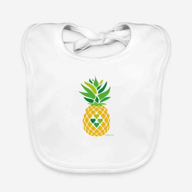 Love Pineapple - Bavoir bio Bébé - blanc