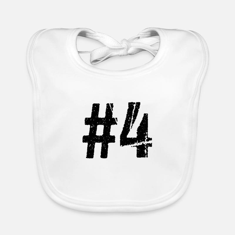 Teamplayer Hashtag Nummer 4 Vier Mannschaft Baby Bio-Lätzchen