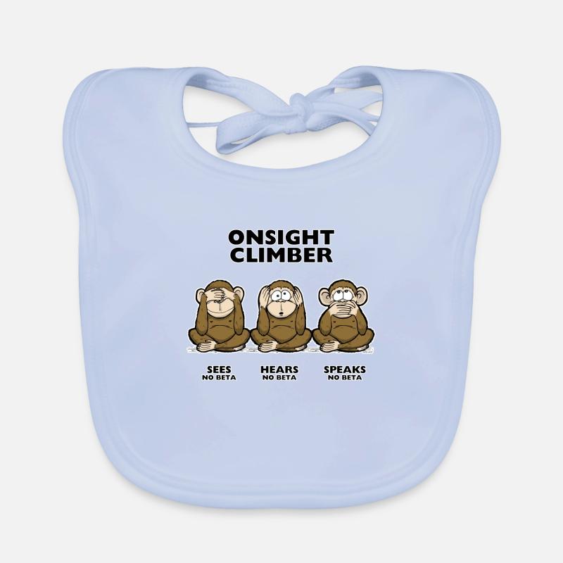 On Sight climber three wise monkey Kletter T-Shirt Baby Bio-Lätzchen