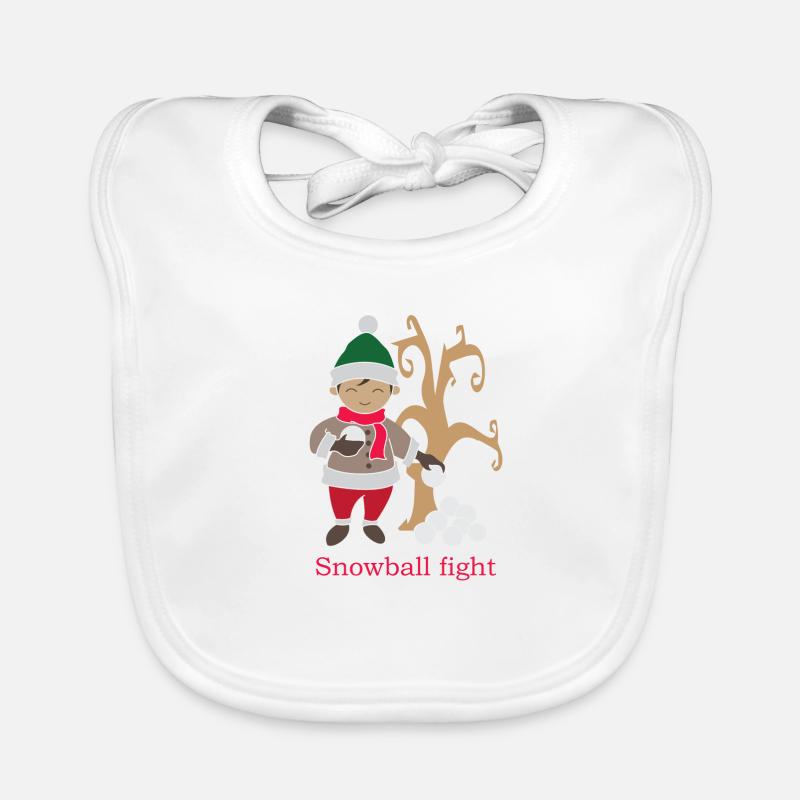Snowballing snowballing snowflake Organic Baby Bibs