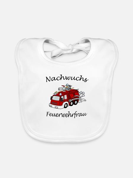 Bald bist auch du eine Feuerwehrfrau! - Baby Bio-Lätzchen - Weiß
