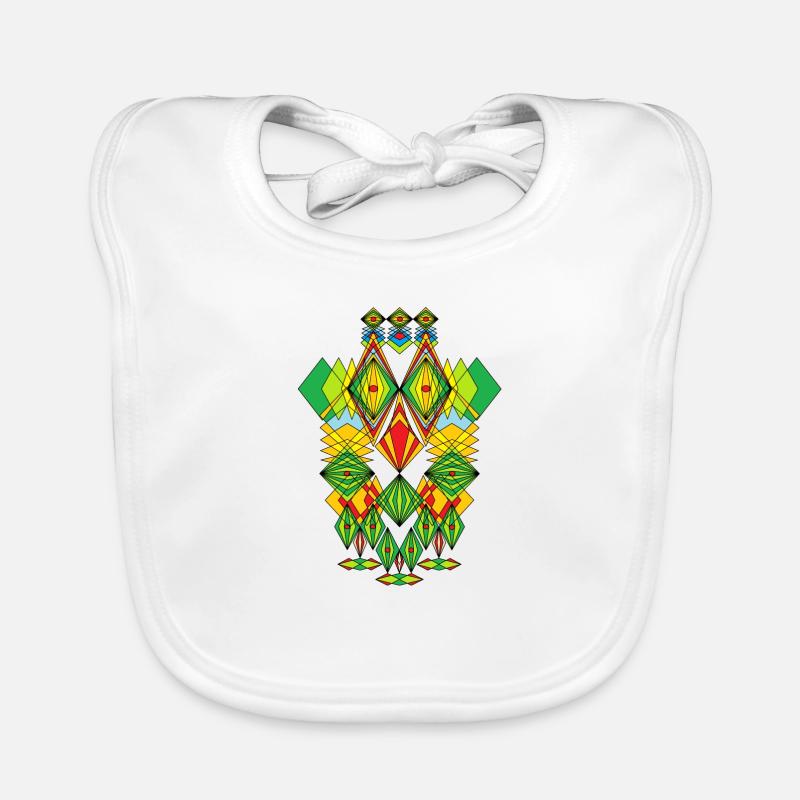 Abstract faces drawing Crazy Art colored Organic Baby Bibs