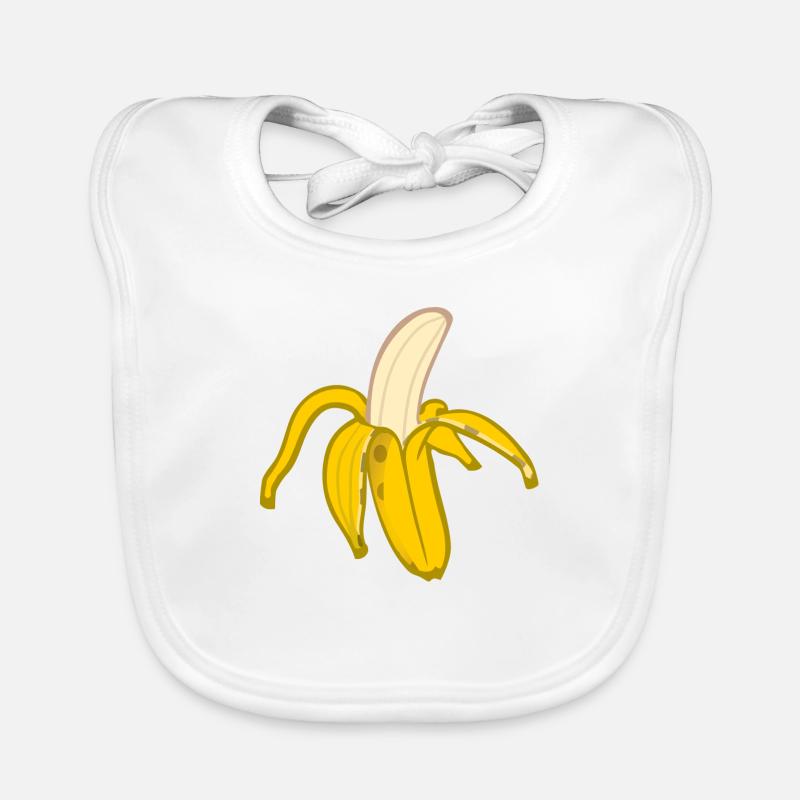banane - Bavoir bio Bébé - blanc