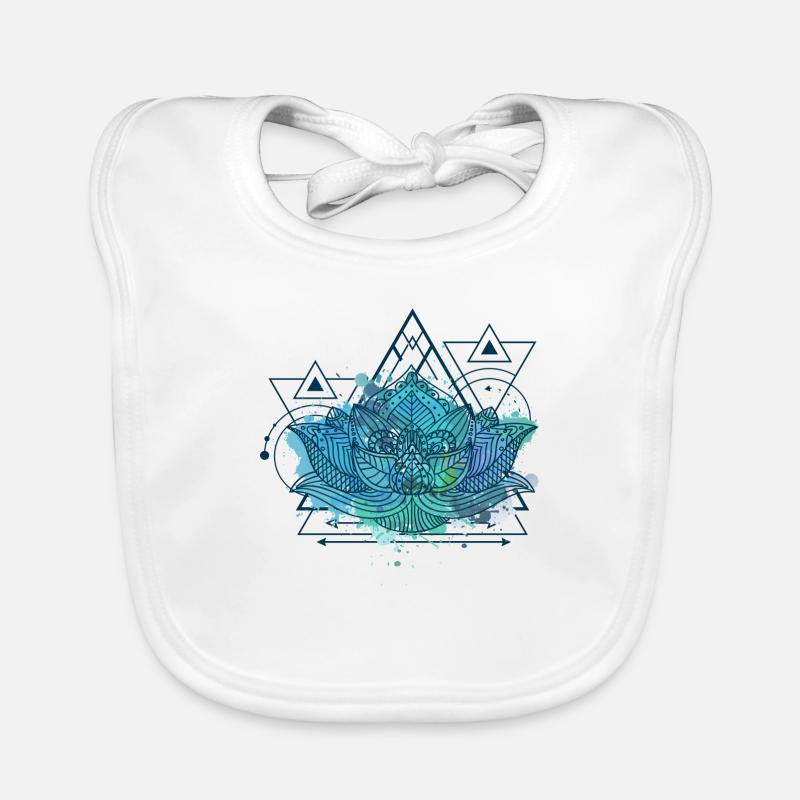 Triangle Lotus - Bavoir bio Bébé - blanc