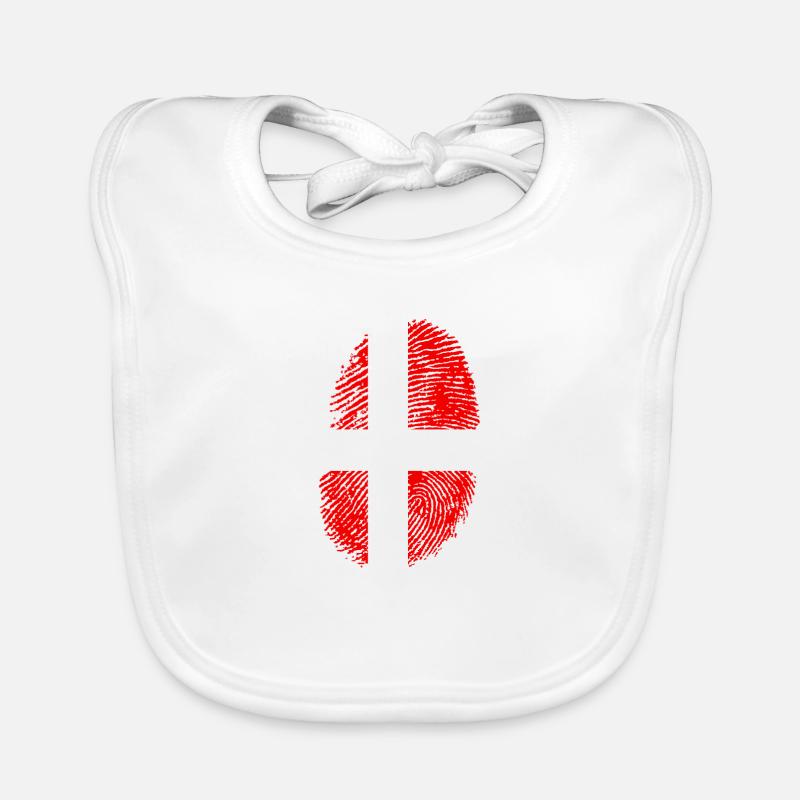 Danemark T-shirt · Drapeau · ADN · Empreintes digitales Bavoir bio Bébé