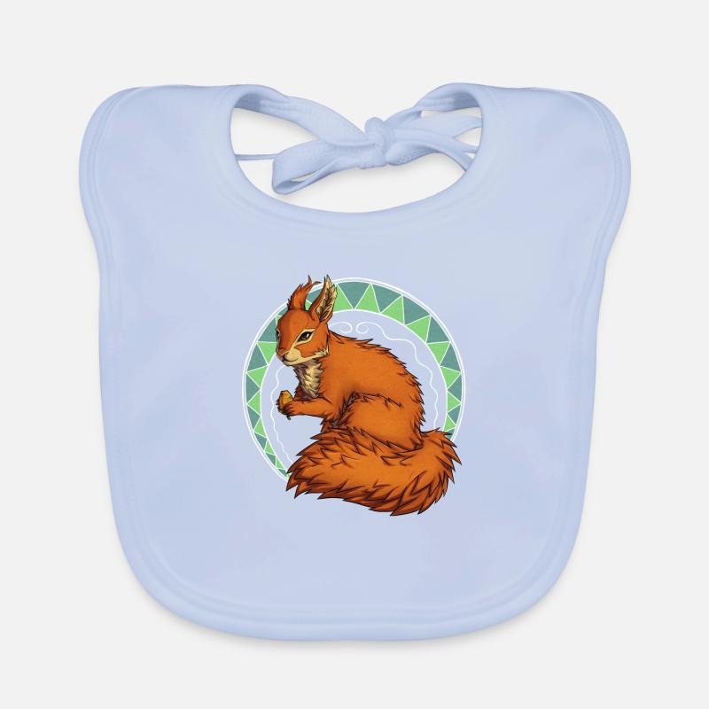 Red squirrel pattern Organic Baby Bibs