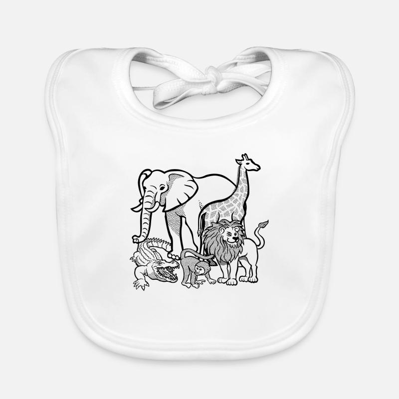 Afrique Animaux Bavoir bio Bébé