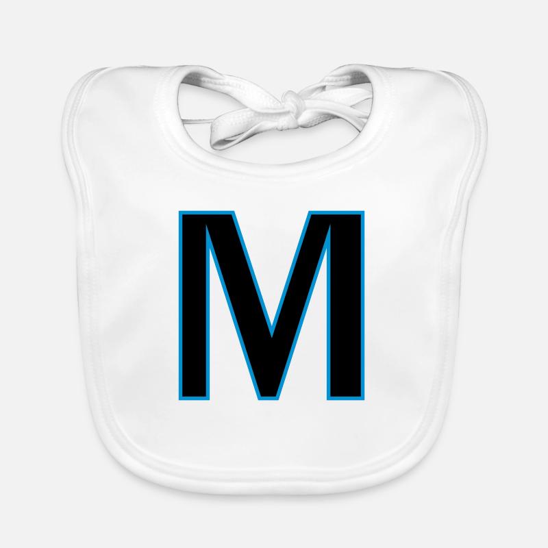 letter M vector Organic Baby Bibs