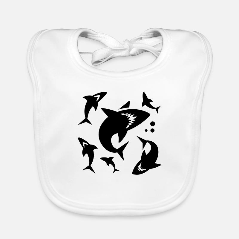 Shark - shark fin Organic Baby Bibs