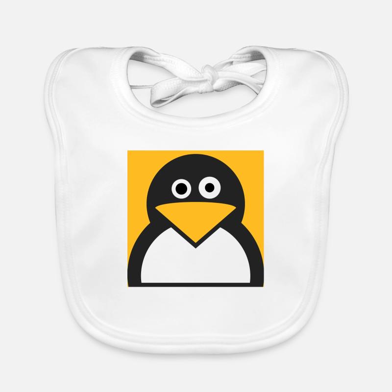 Linux Pinguin - Baby Bio-Lätzchen - Weiß