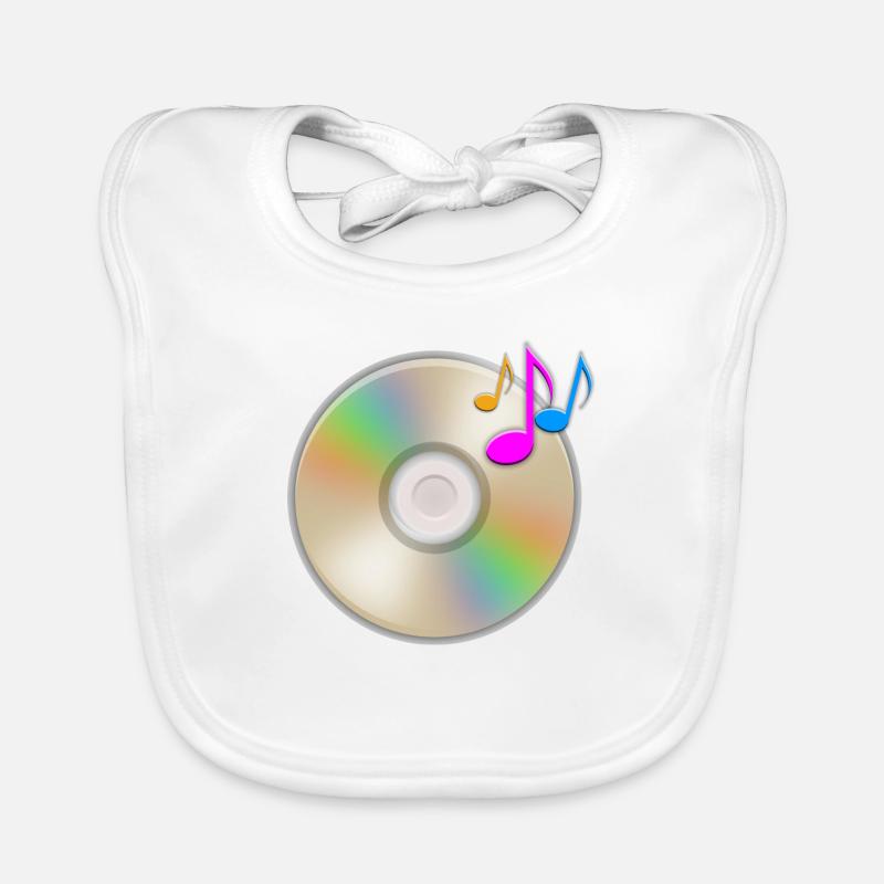 Music CD floating notes Organic Baby Bibs