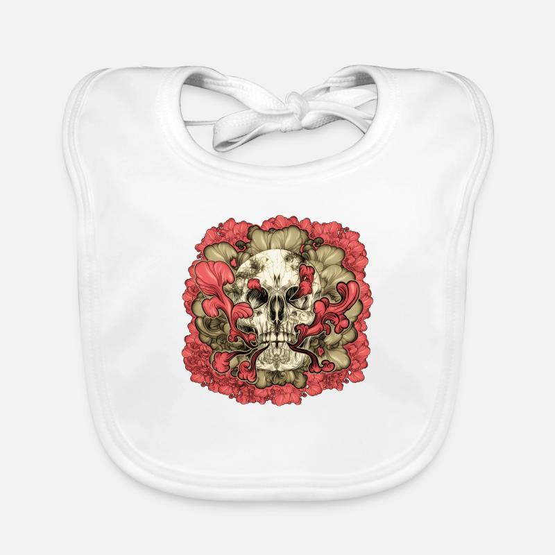 Tätowierte Schädel Blume Baby Bio-Lätzchen