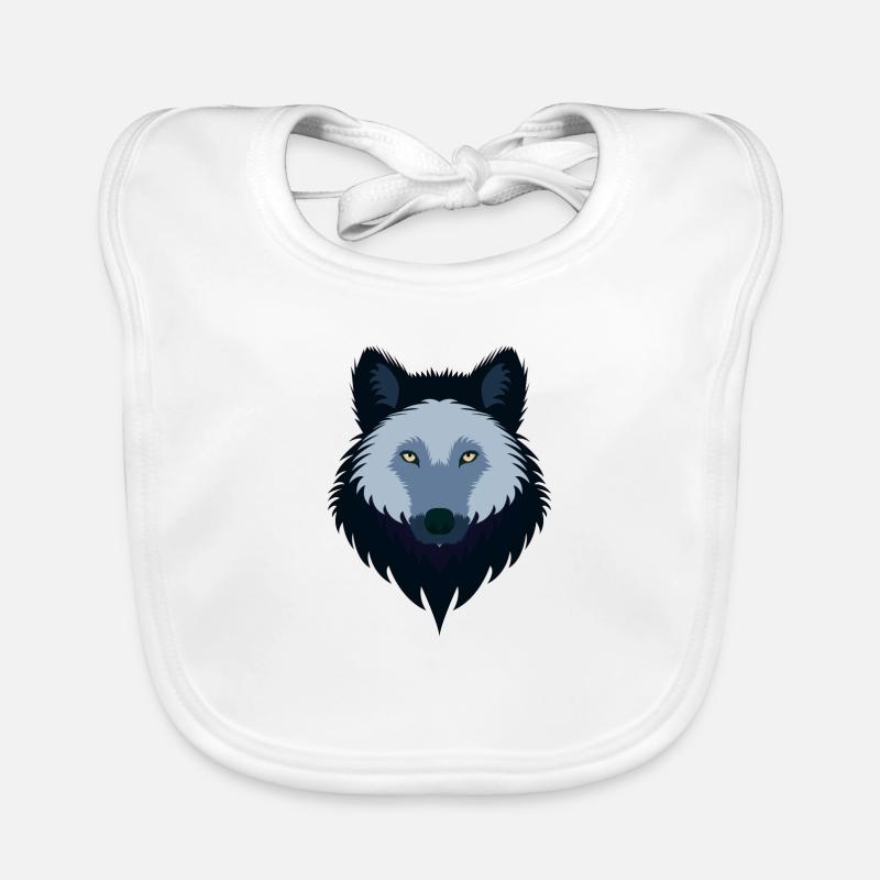 Weiblicher blauer Wolf Baby Bio-Lätzchen