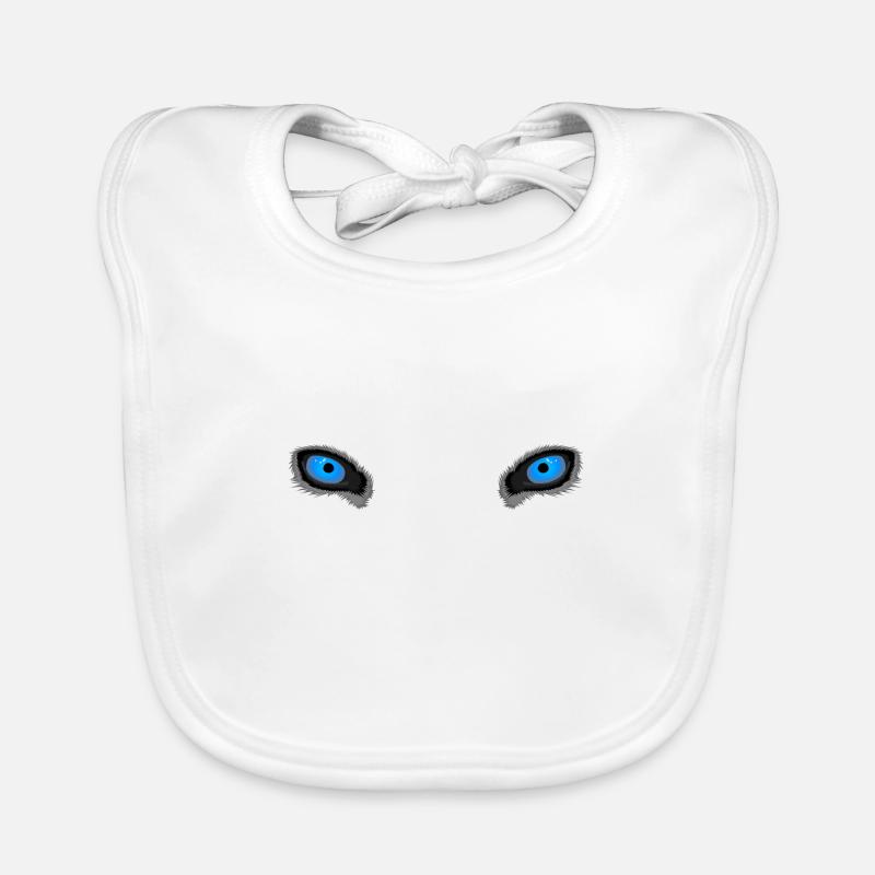 Deep Blue Wolf Eyes Organic Baby Bibs