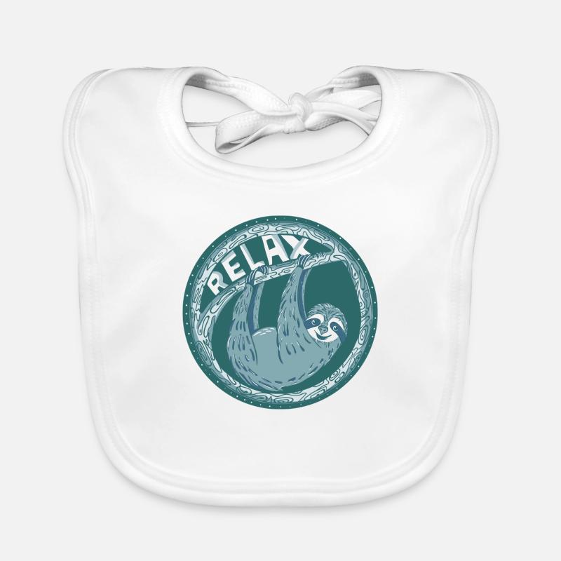 RELAX - blue sloth Organic Baby Bibs
