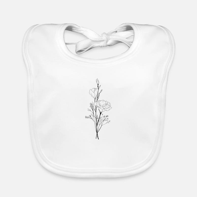Minimal Blumenstrauß Baby Bio-Lätzchen