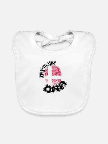 Geschenk Its in my dna dns roots Daenemark - Baby Bio-Lätzchen - Weiß - Vorne