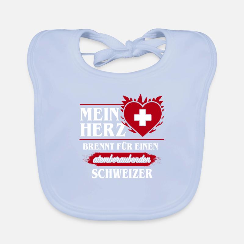 SCHWEIZER - MEIN HERZ BRENNT Baby Bio-Lätzchen
