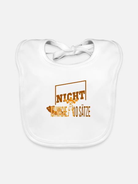 Sport Fitness Gym T-Shirt - Baby Bio-Lätzchen - Weiß - Vorne