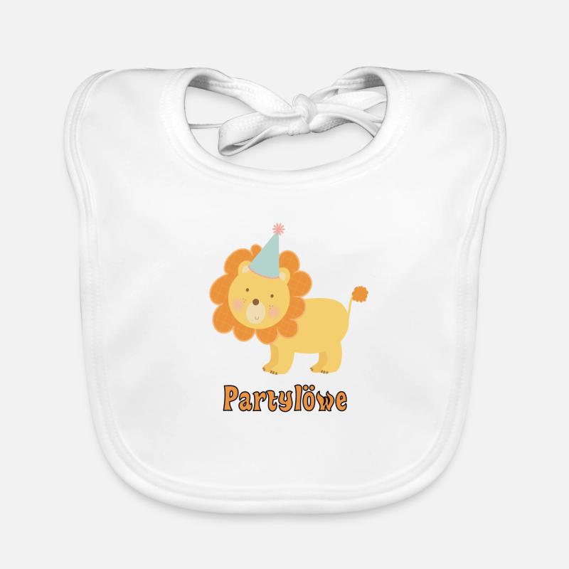 Partylöwe Feiern Geschenkidee Party Löwe Feiern Baby Bio-Lätzchen