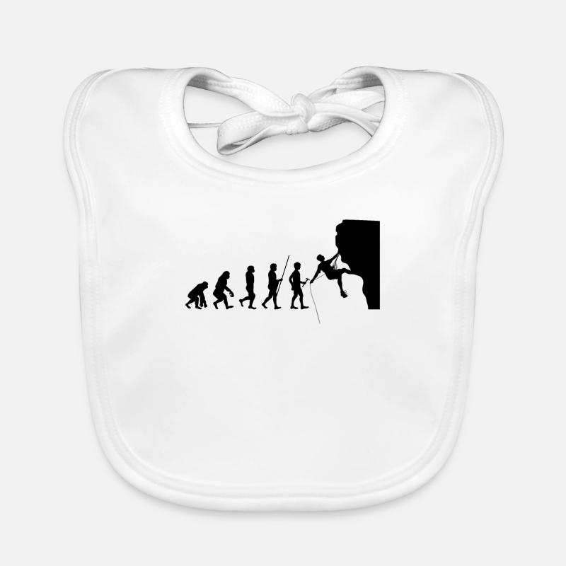Evolution cadeau t-shirt Athlète Escalade - Bavoir bio Bébé - blanc