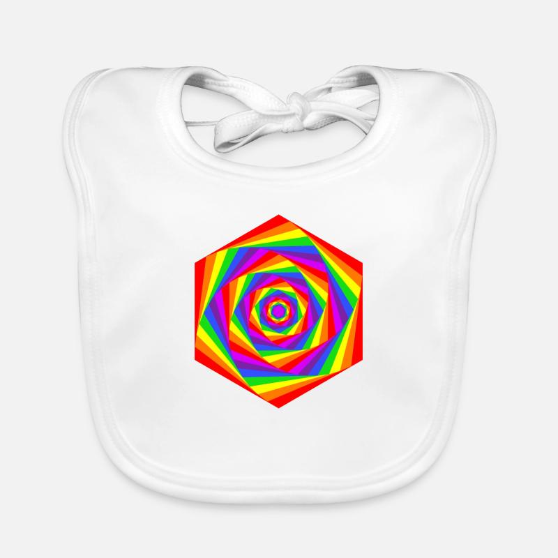 Rainbow hexagon Organic Baby Bibs