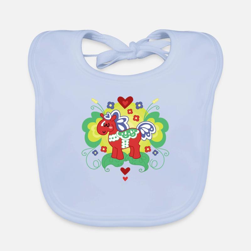 rouge Cheval de Dala Bavoir bio Bébé