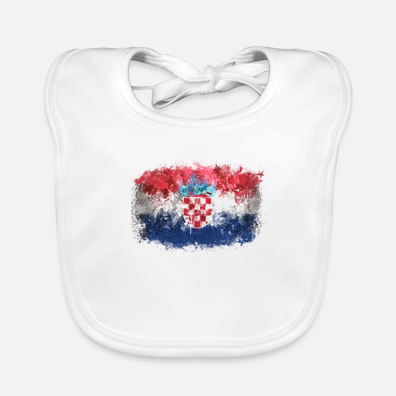 Drapeau croate Graffiti Bavoir bio Bébé