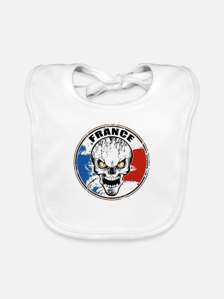 Skull France - Bavoir bio Bébé - blanc