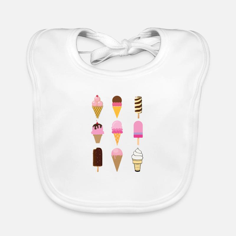 Ice Cream - Bavoir bio Bébé - blanc