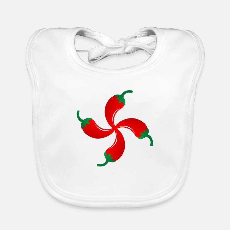 Quer Espelette Basken Baby Bio-Lätzchen