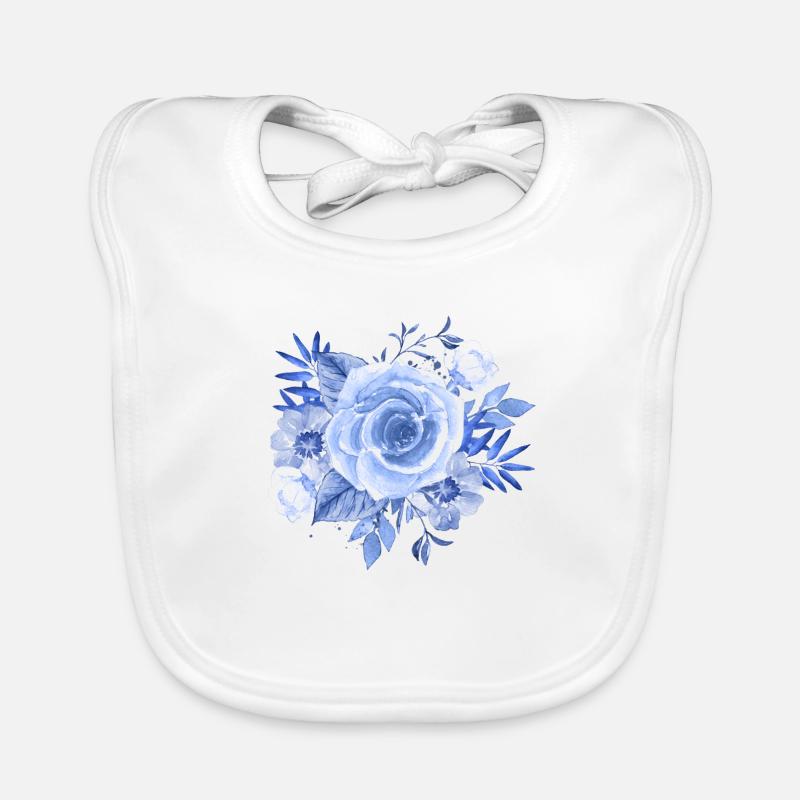 Blaue Rose Baby Bio-Lätzchen