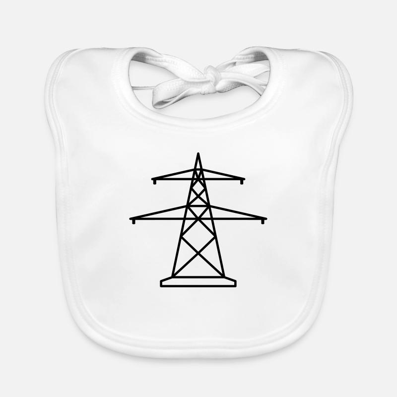 strom mast strommast elektro leitung starkstrom ge Baby Bio-Lätzchen