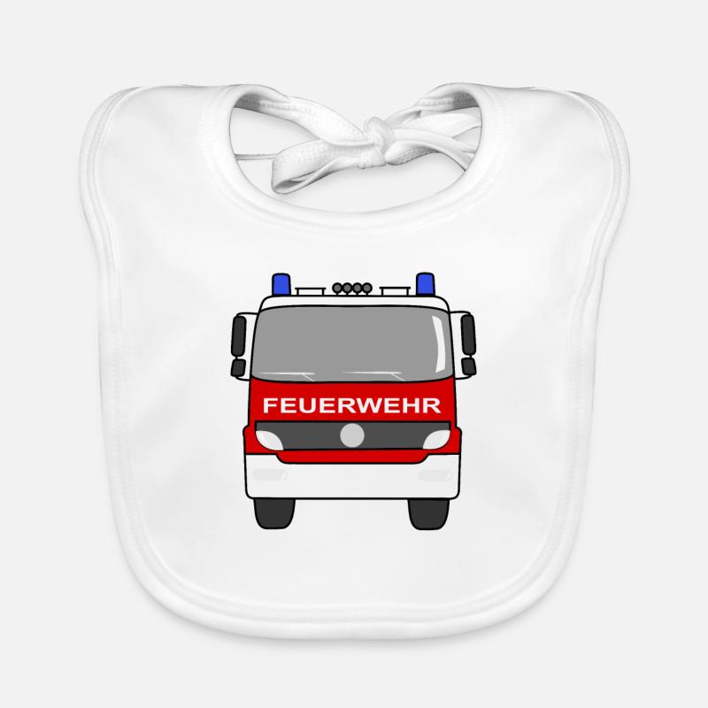 Feuerwehrauto - Baby Bio-Lätzchen - Weiß