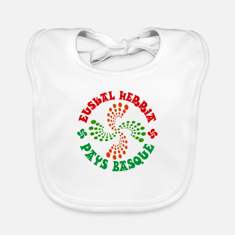 Pays Basque - Bavoir bio Bébé - blanc