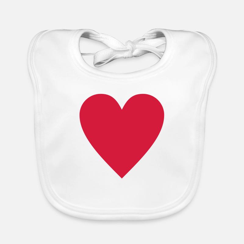 Rotes Herz - PrintShirt at Baby Bio-Lätzchen