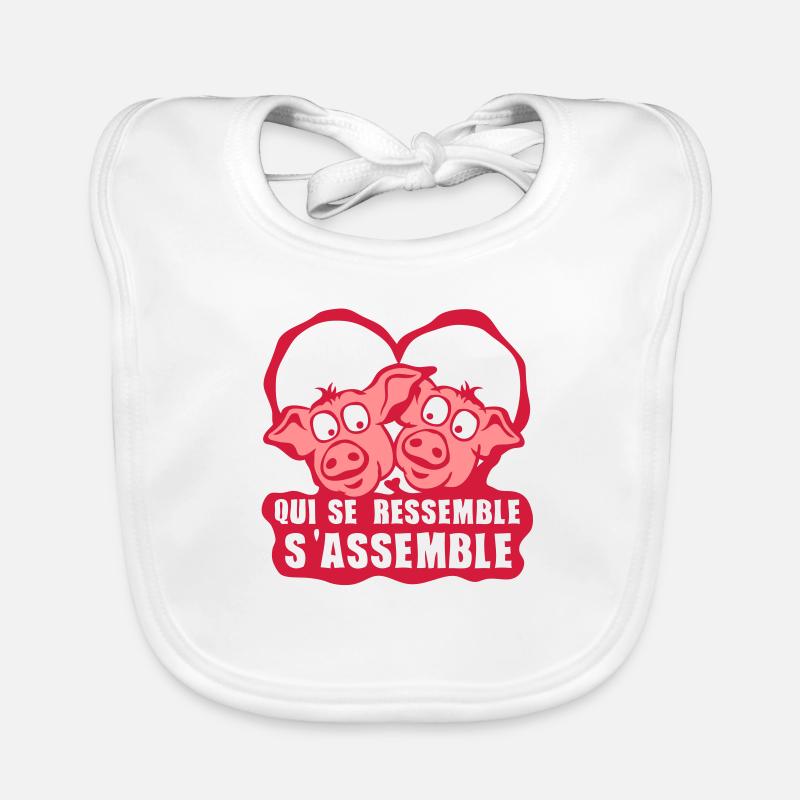 assembles like love heart cochon2 Organic Baby Bibs