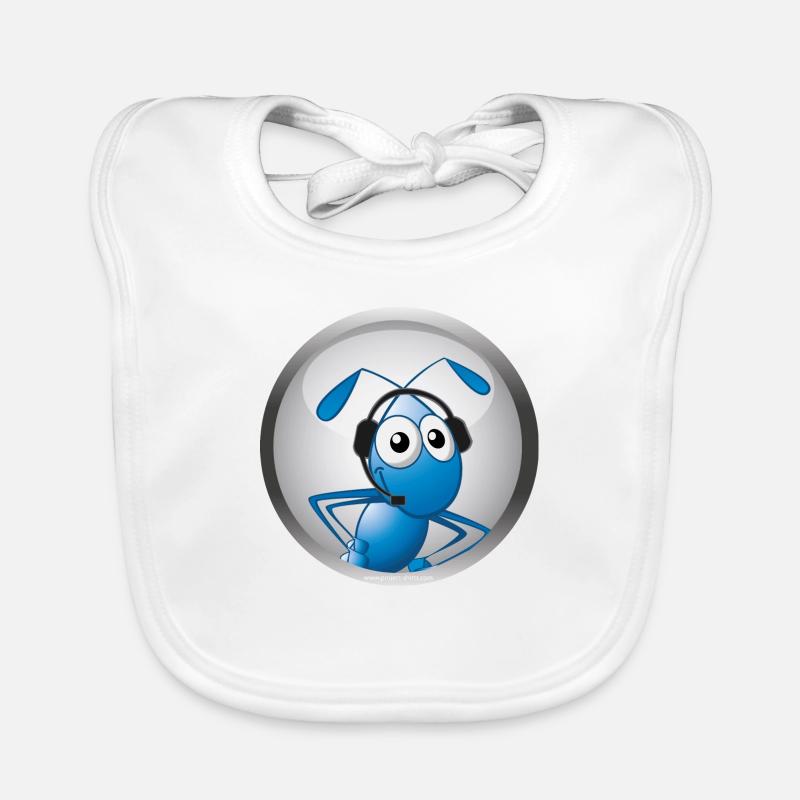 Ant with headset Organic Baby Bibs