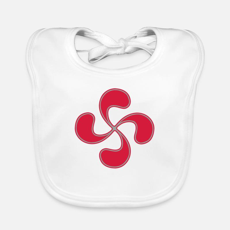 croix basque 3 Bavoir bio Bébé