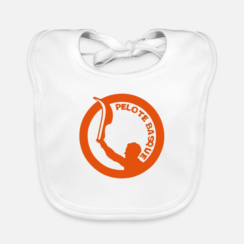 pelote basque logo tampon 1 - Bavoir bio Bébé - blanc