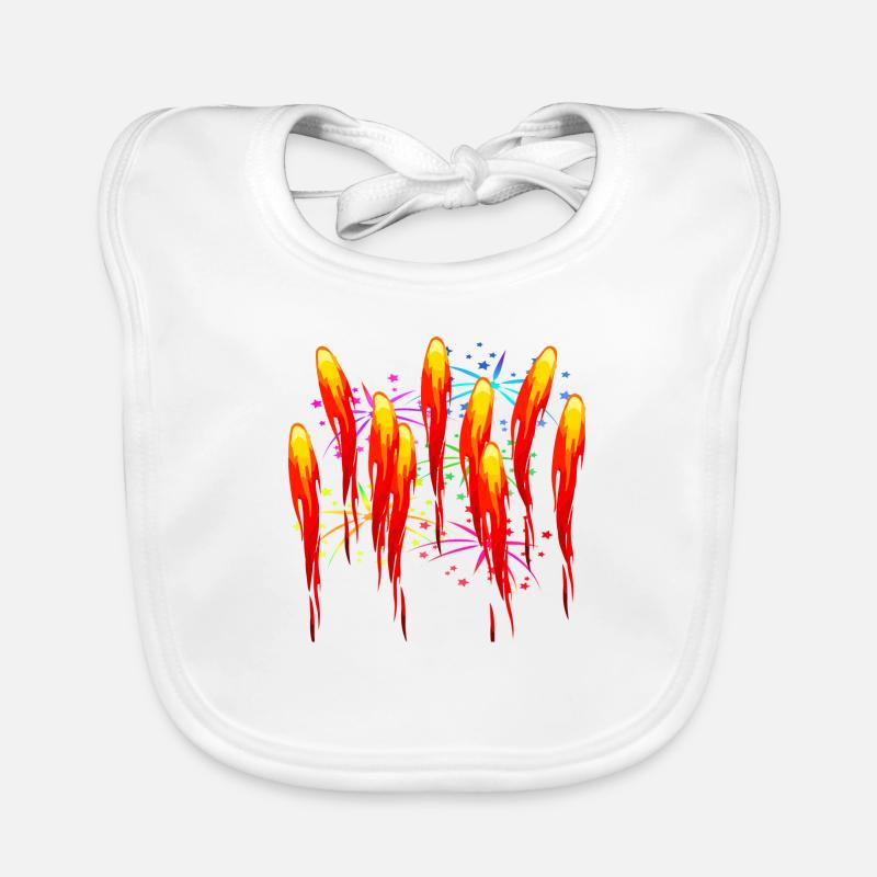 Fire fireworks fireworks Organic Baby Bibs