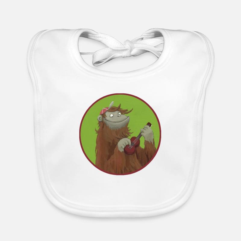 Affe mit Ukulele Baby Bio-Lätzchen