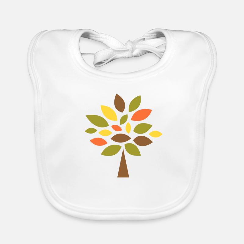 Arbre de la connaissance - Retro - Bavoir bio Bébé - blanc